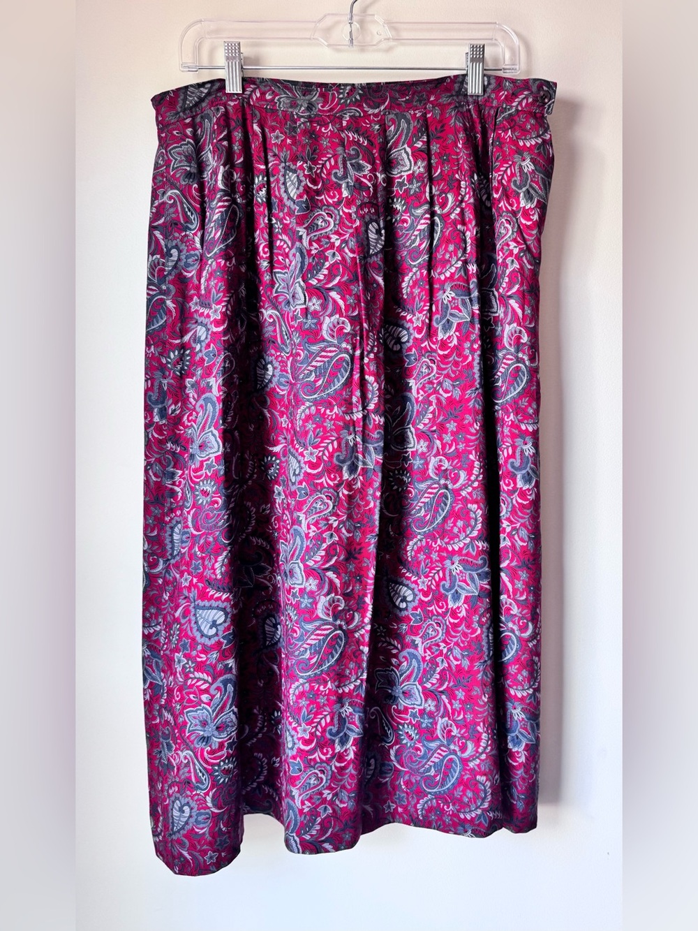 Vintage Pendleton Raspberry Paisley Midi Skirt